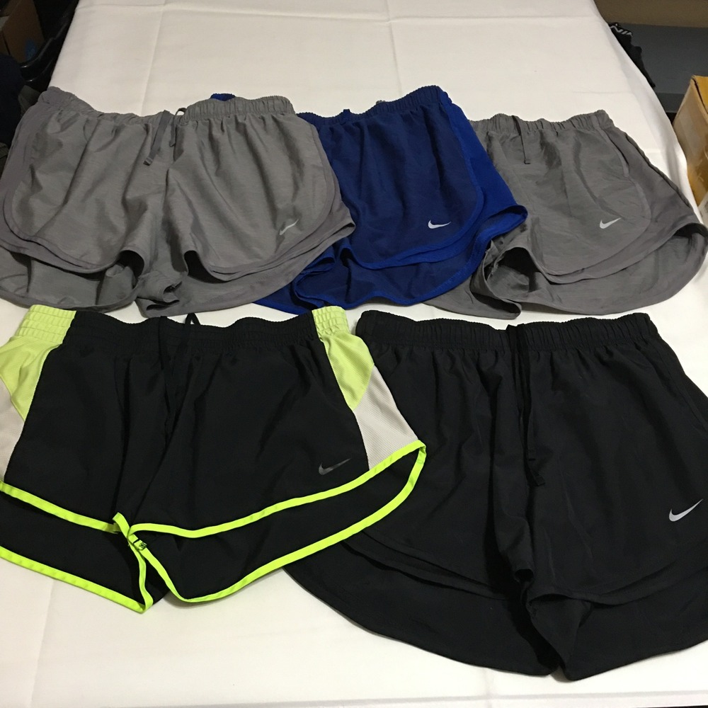 Lot of 5 Nike Running Shorts Womens Large Multicolor Dri-FIT Athletic